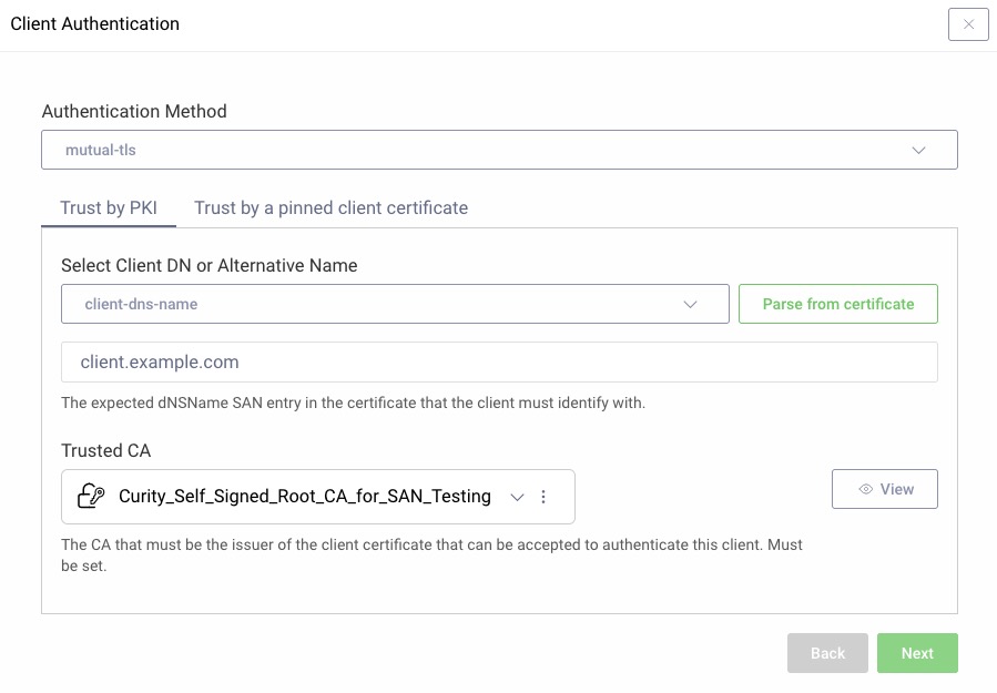 mutual tls settings