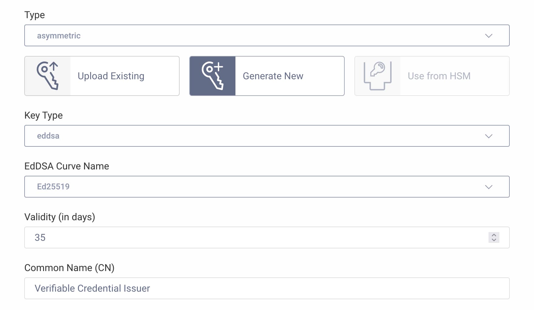 Create an EdDSA Key