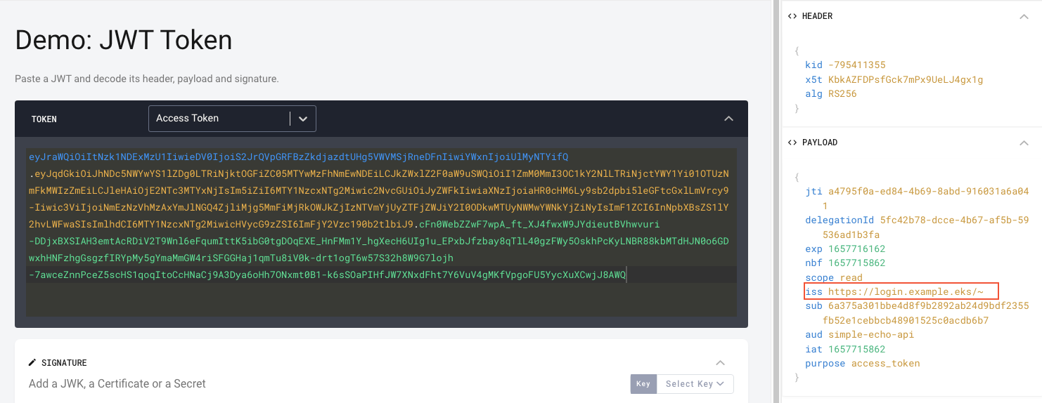 Decoded JWT