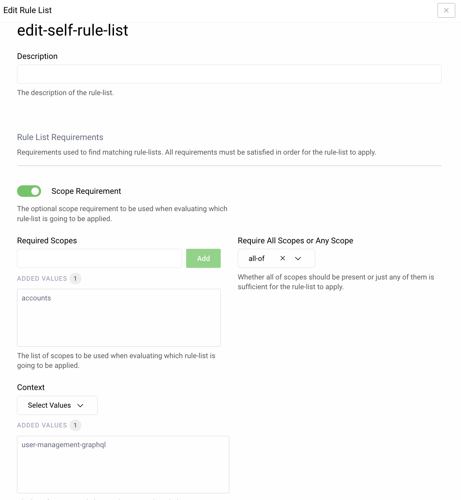 Example Rule List 1