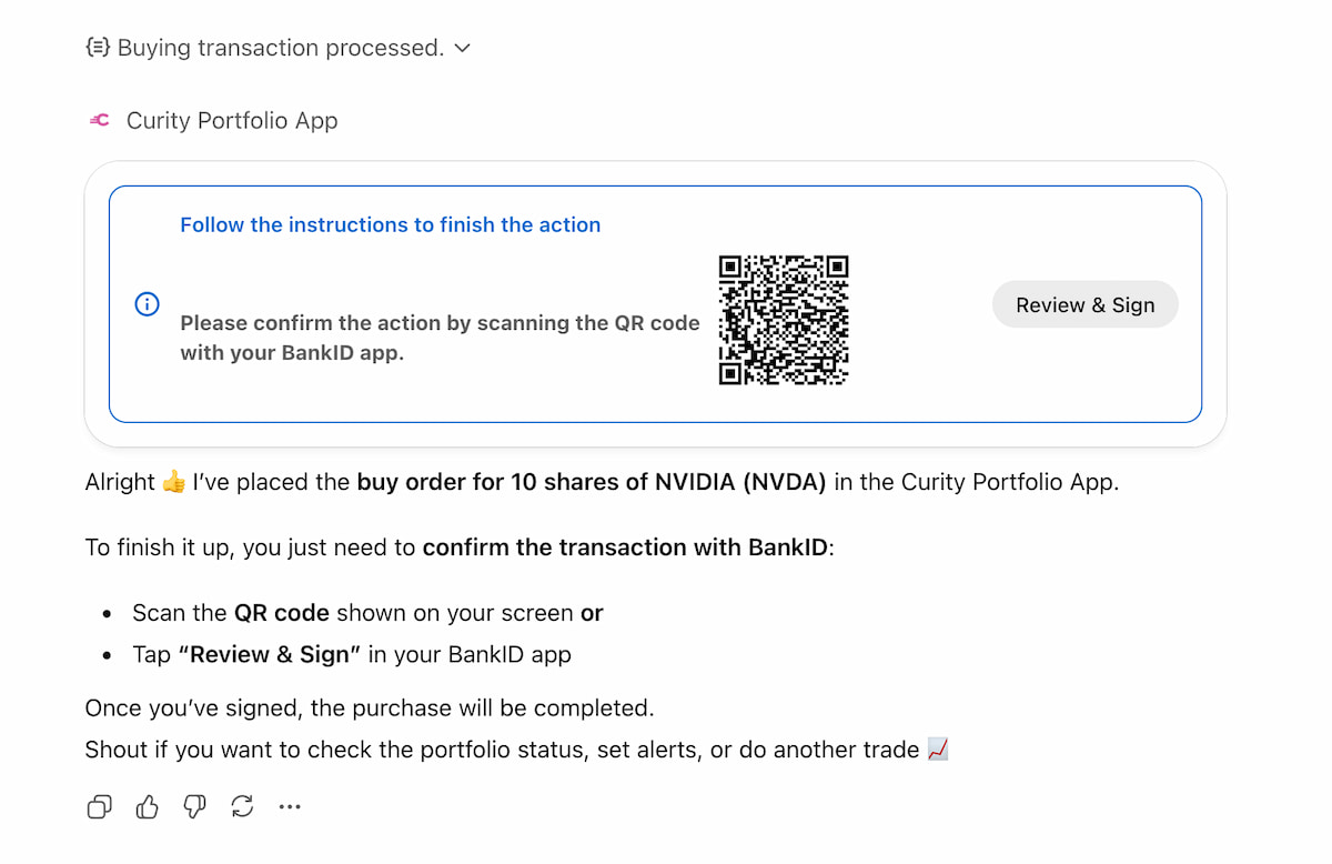 ChatGPT BankID Confirmation