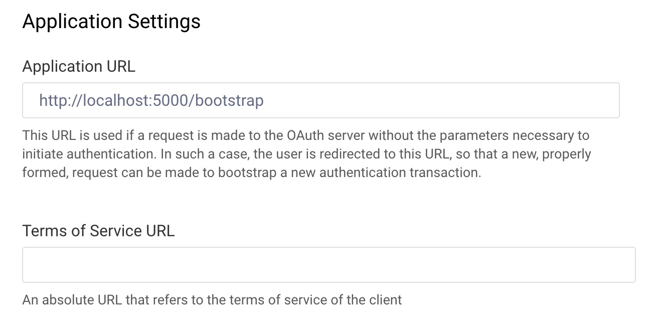Add Application URL